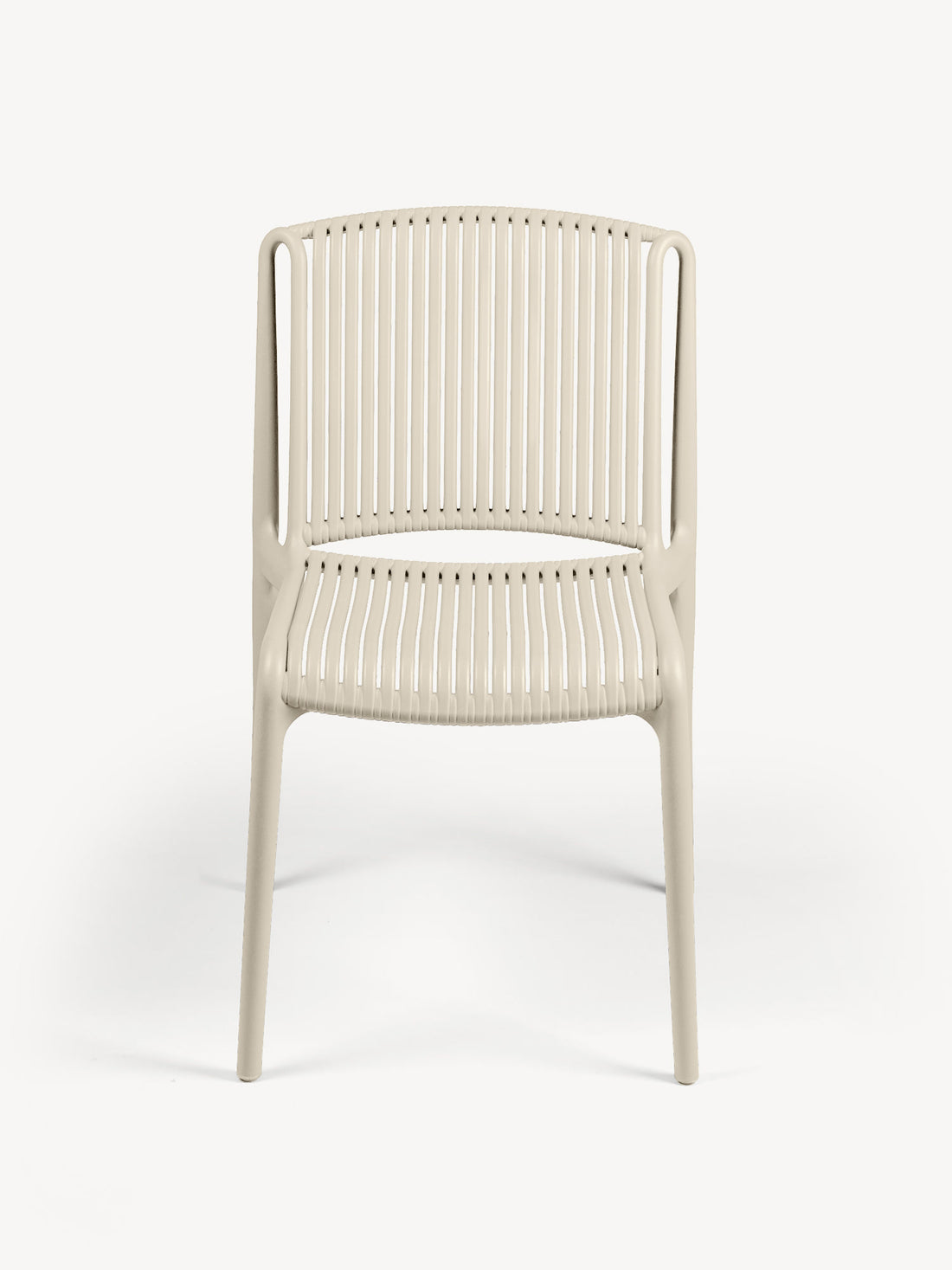 Silla de exterior Creta beige, vista de frente