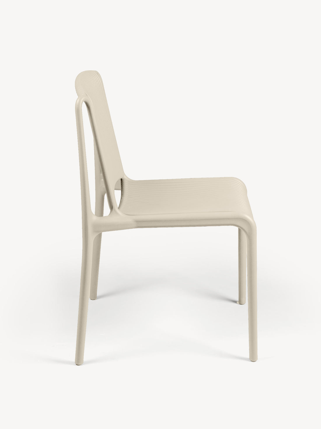 Silla de exterior Creta beige, vista lateral