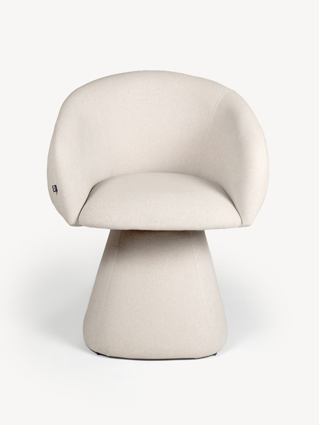 Silla Giratoria Doha crema, vista de frente