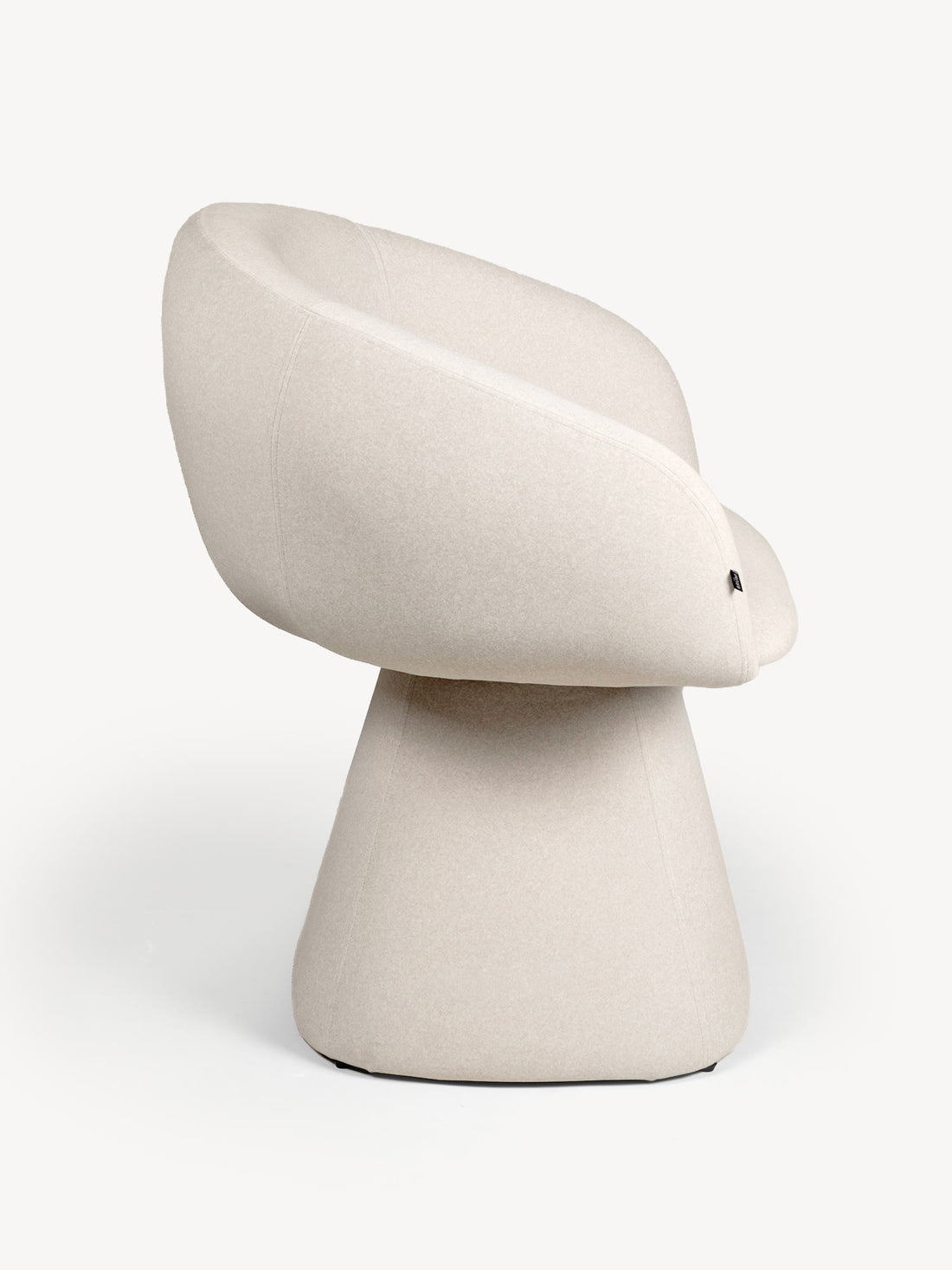 Silla Giratoria Doha crema, vista lateral
