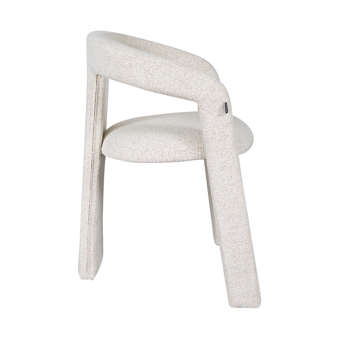 Silla Luca Beige con Fondo Blanco vista lateral
