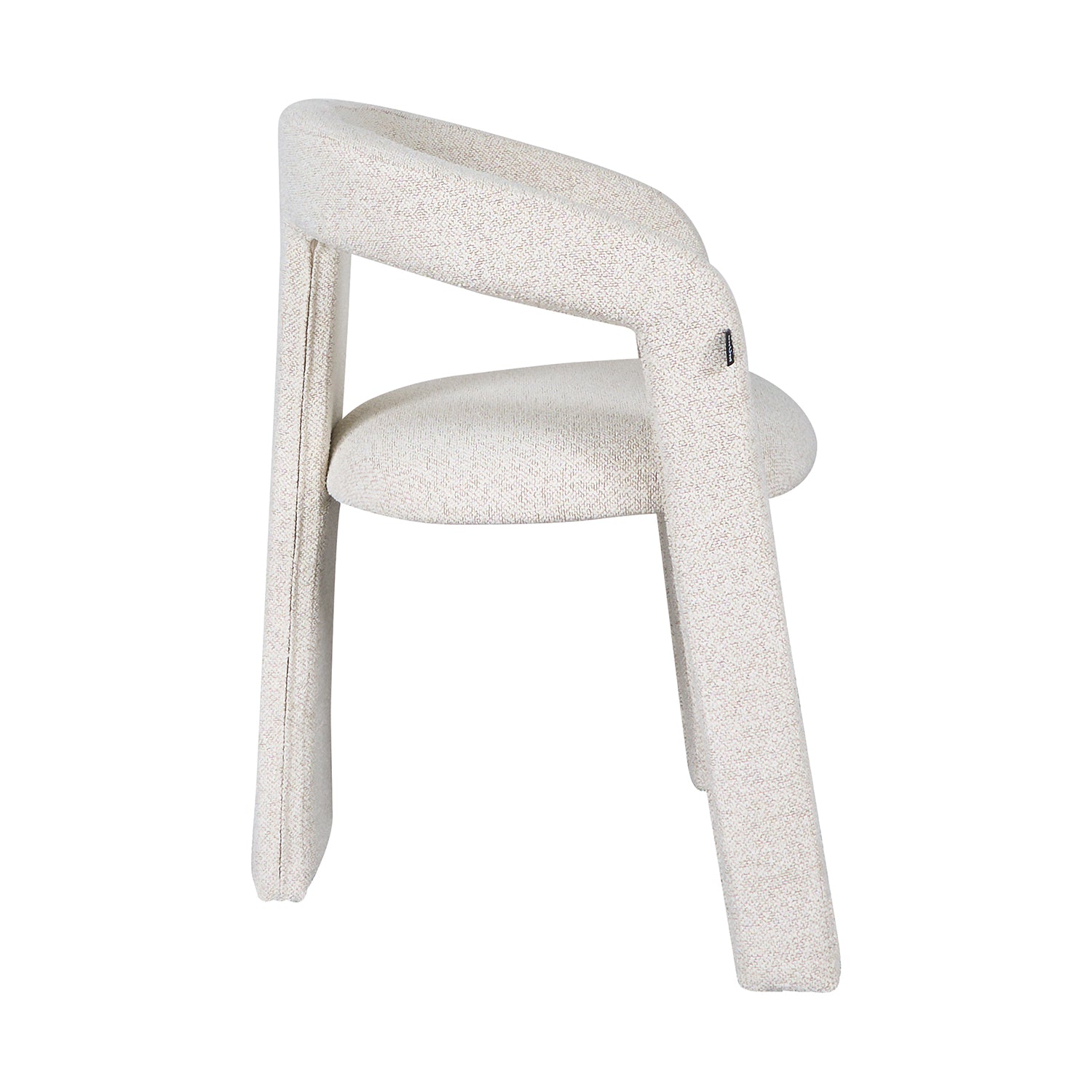 Silla Luca Beige con Fondo Blanco vista lateral