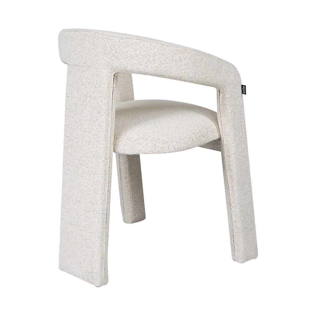 Silla Luca Beige con Fondo Blanco vista en  perspectiva trasera