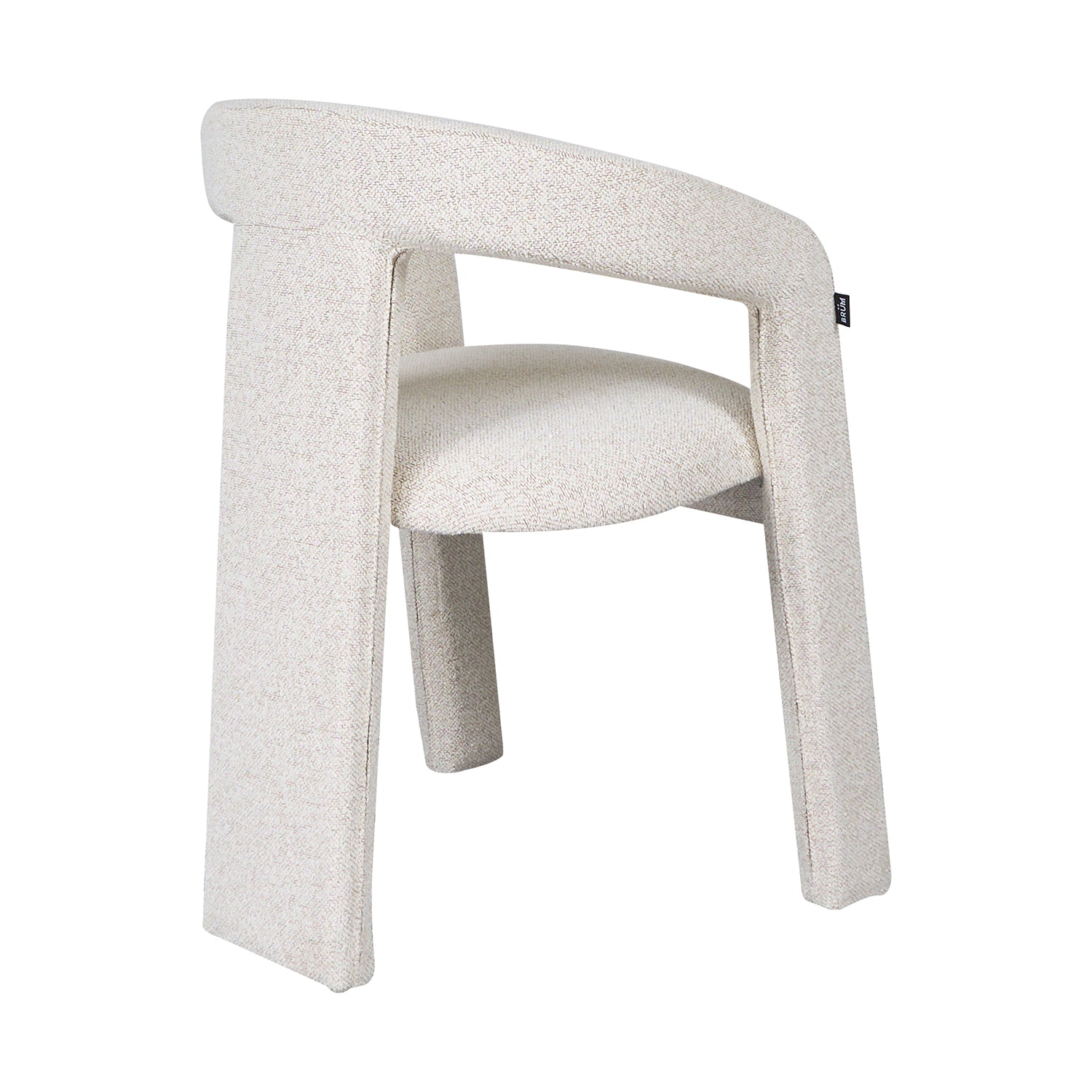Silla Luca Beige con Fondo Blanco vista en  perspectiva trasera