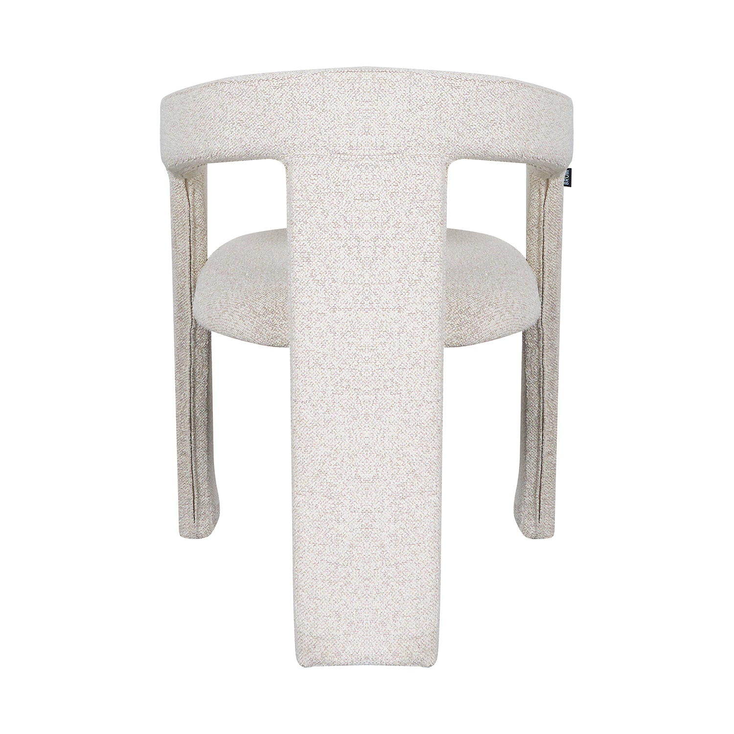 Silla Luca Beige con Fondo Blanco vista trasera
