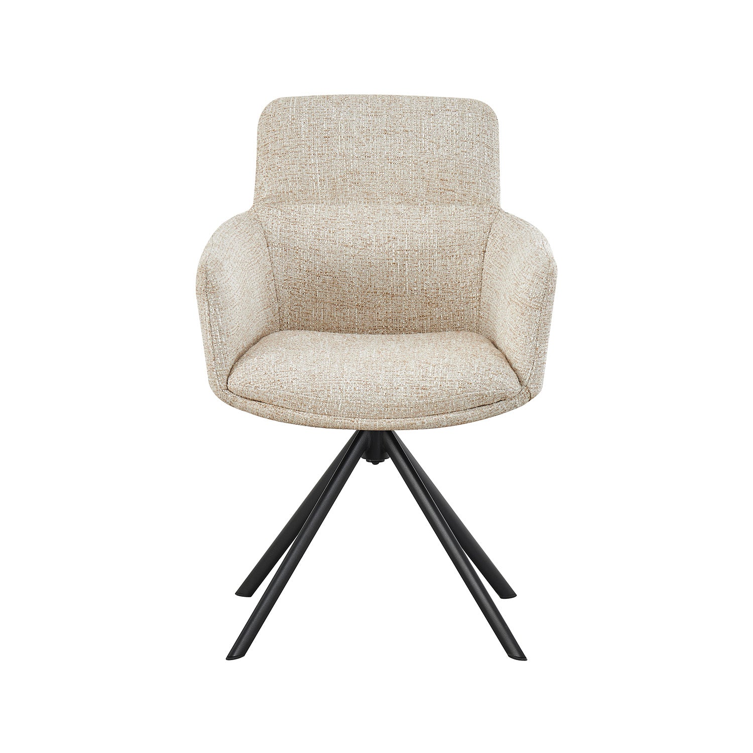 Silla Lugo Beige Fondo Blanco Vista Frontal