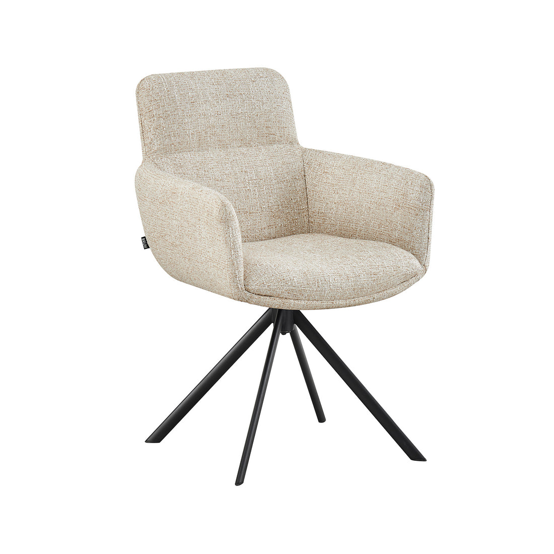 Silla Lugo Beige Fondo Blanco Vista en Perspectiva