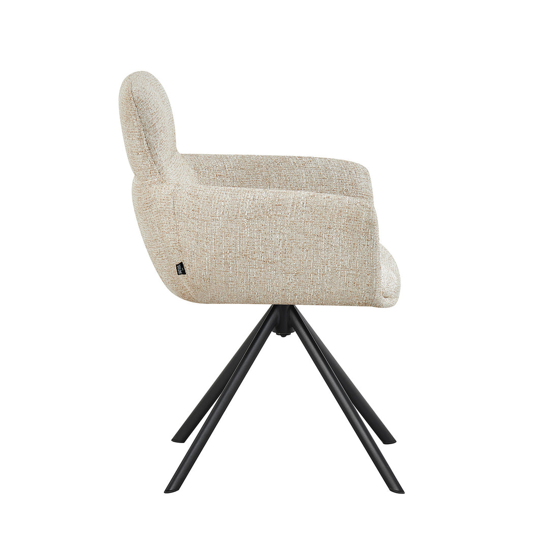 Silla Lugo Beige Fondo Blanco Vista Lateral