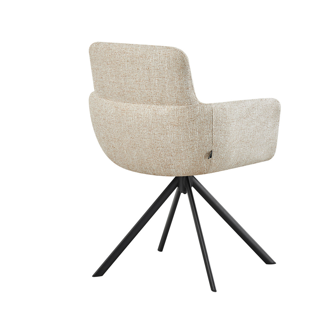Silla Lugo Beige Fondo Blanco Vista en Perspectiva Trasera