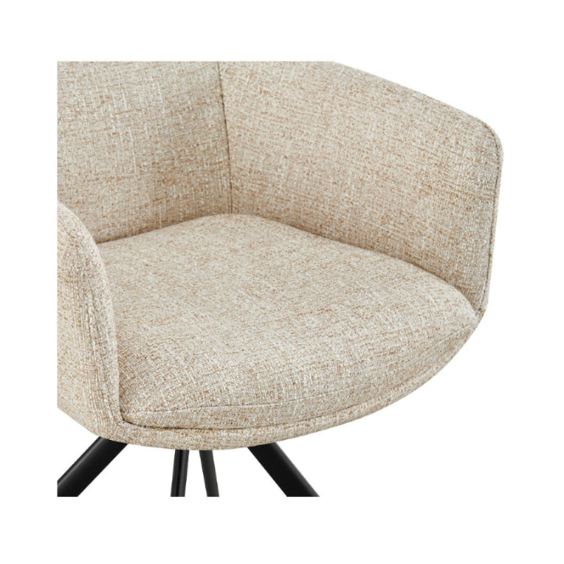 Silla Lugo Beige Fondo Blanco Vista a Detalle Asiento