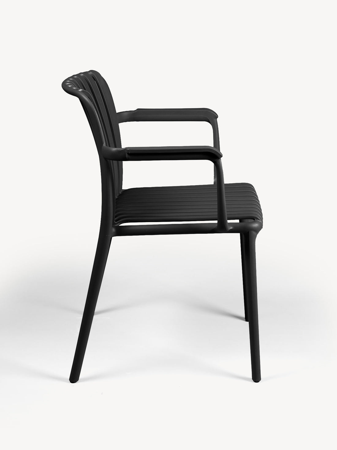 Silla de Exterior Menorca negro, vista lateral