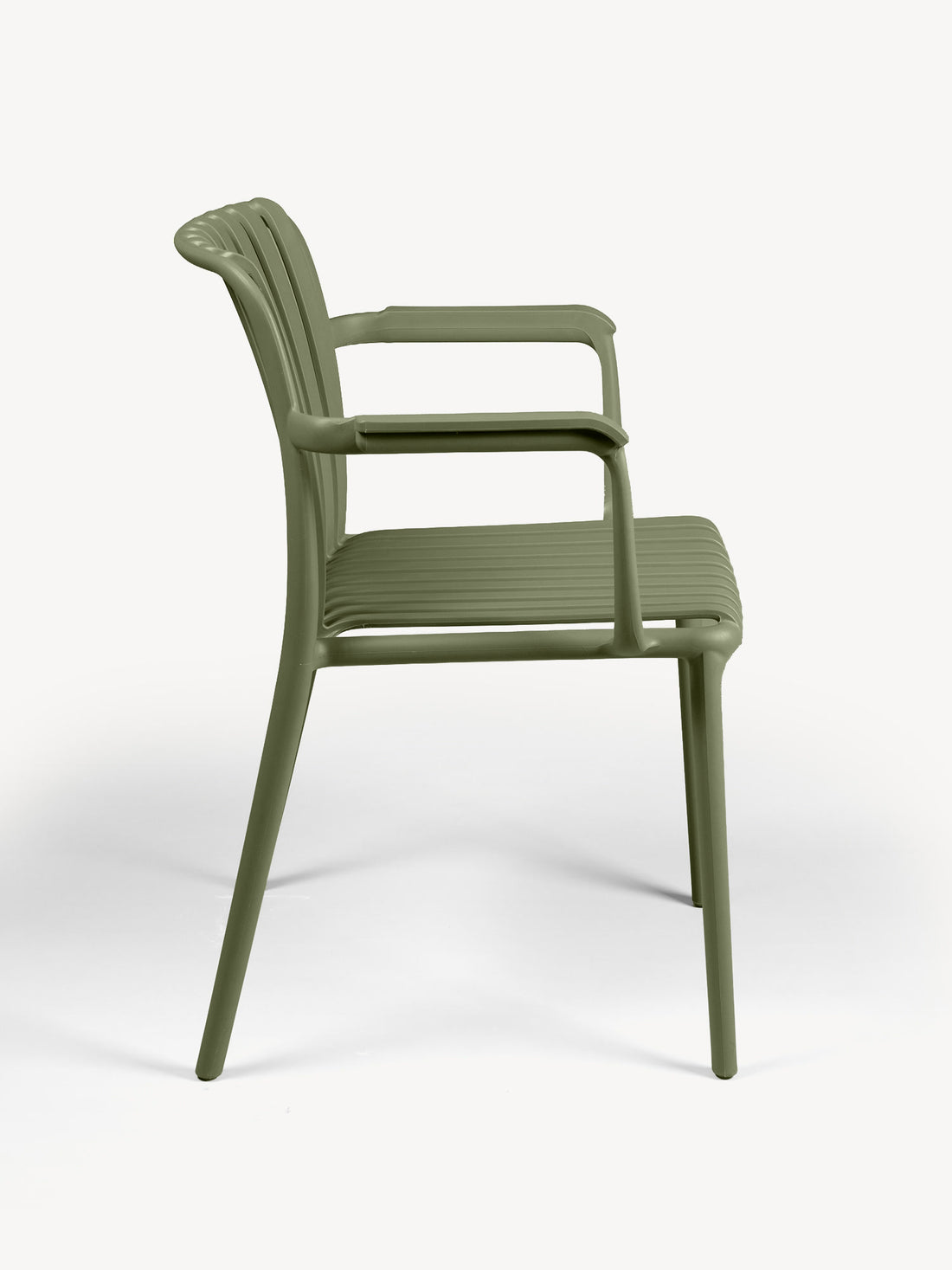 Silla de Exterior Menorca olivo, vista lateral
