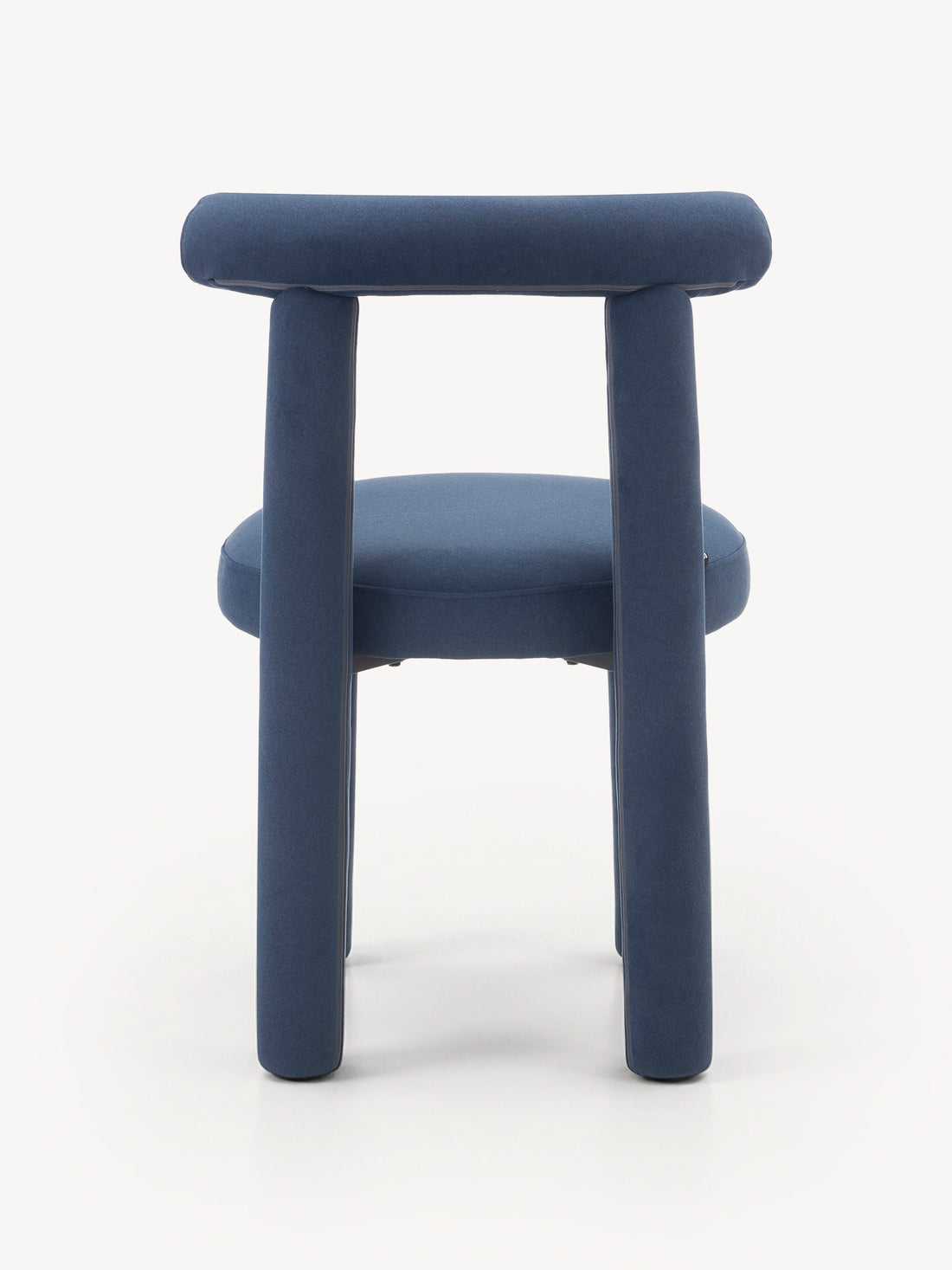 Silla de diseño Milán azul marino, vista trasera