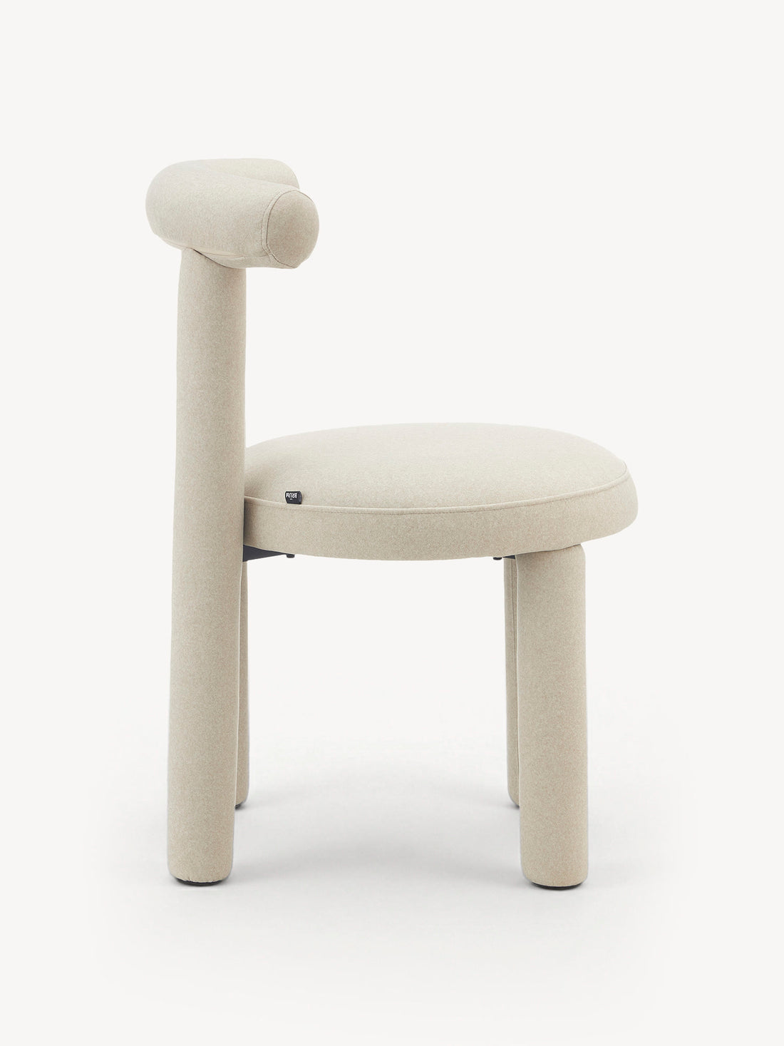 Silla de diseño Milán beige, vista lateral
