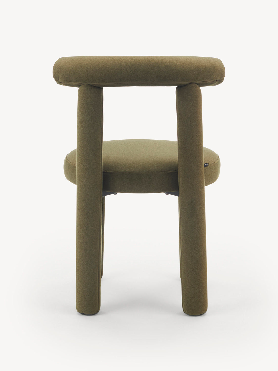 Silla de diseño Milán olivo, vista trasera
