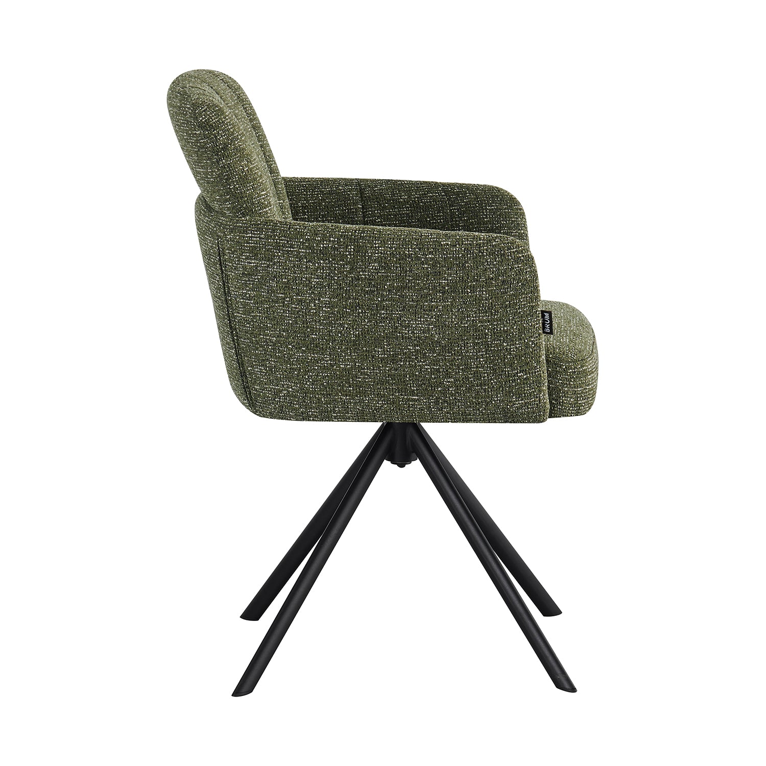 Silla PonteVedra Verde Vista Lateral en Fondo Blanco 