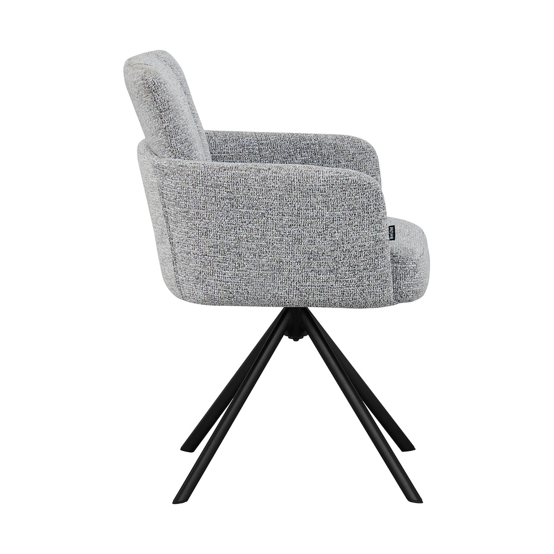 Silla Pontevedra Gris Vista Lateral en Fondo Blanco