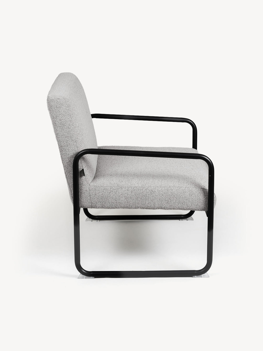 Sillón Individual Bolonia gris, vista lateral