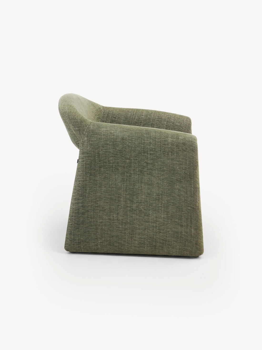 Sillón individual Mauricio verde, vista lateral