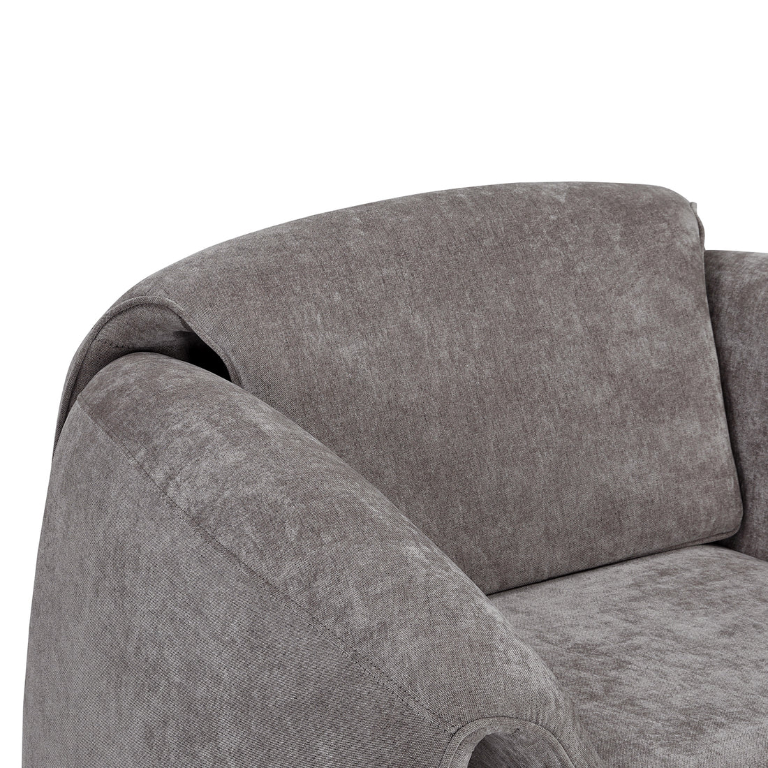 Sillón Melbournee Gris Vista en Perspectiva Cercana Superior