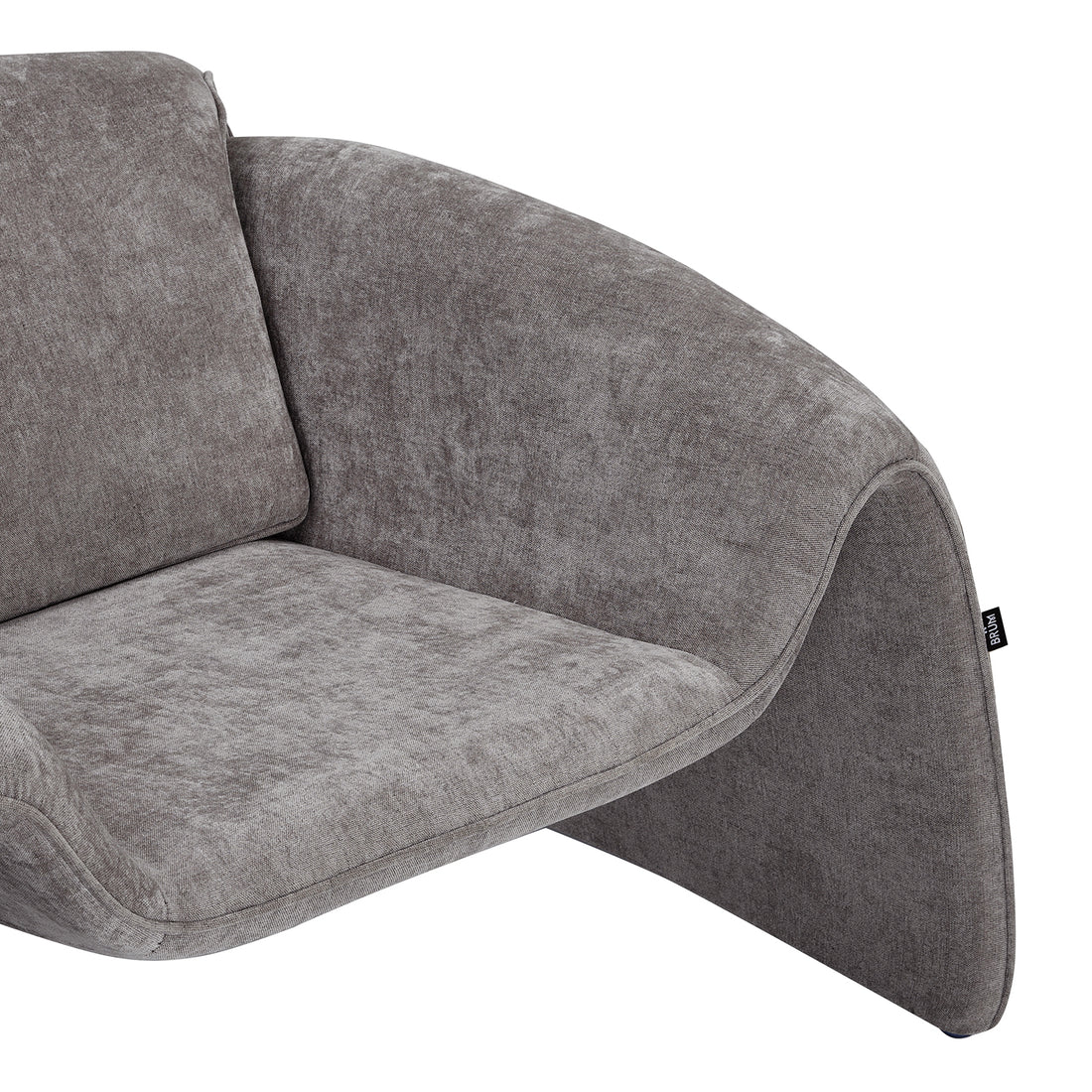 Sillón Melbournee Gris Vista en Perspectiva en la Esquina Inferior