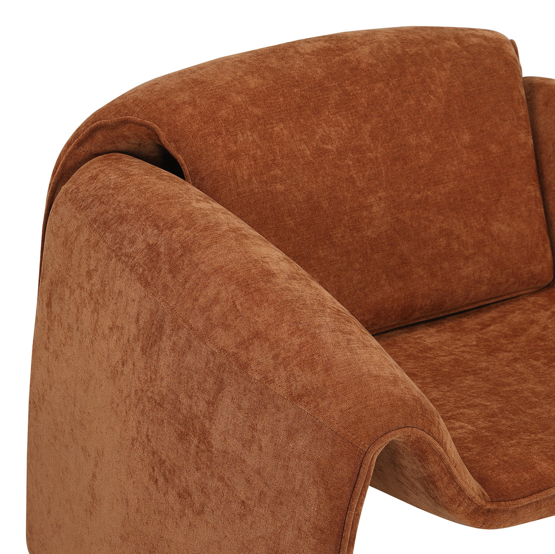 Sillón Melbournee Ocre Vista en Perspectiva en Detalle Superior