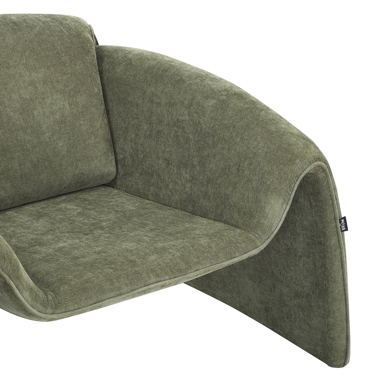 SILLON MELBOURNEE VERDE VISTA EN DETALLE EN PERSPECTIVA CERCANA