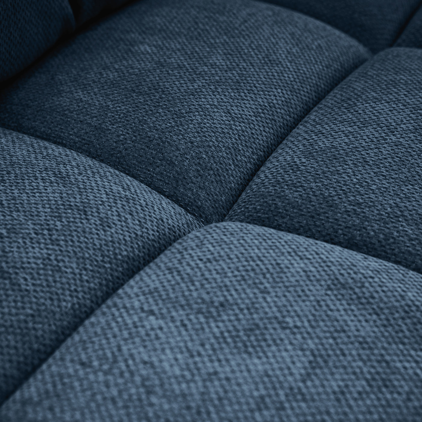 Sofá Modular Croaciaa — SOFÁ CORACIAA DER AZUL VISTA EN ZOOM DEL ASIENTO 