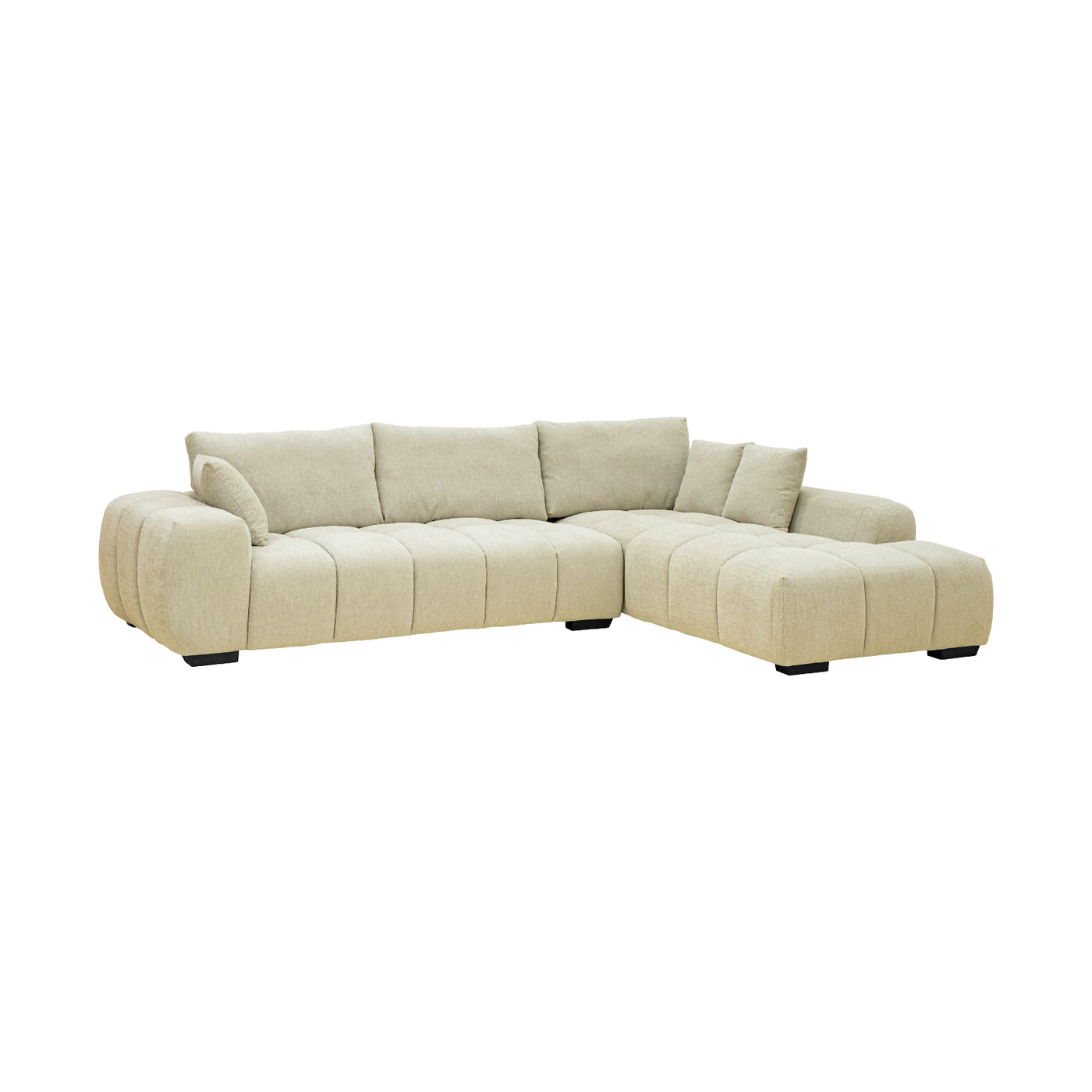 Sofá Modular Croaciaa — SOFÁ CORACIAA BEIGE DER VISTA EN PERSPECTIVA