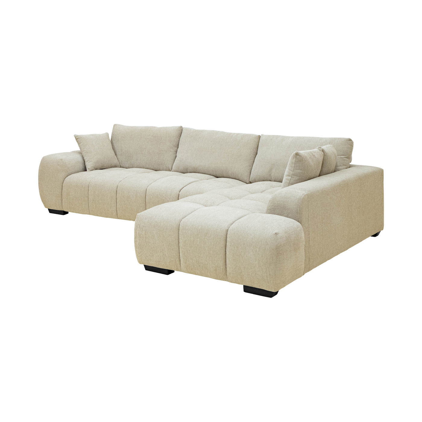Sofá Modular Croaciaa — SOFÁ CORACIAA BEIGE DER VISTA EN PERSPECTIVA PRONUNCIADA