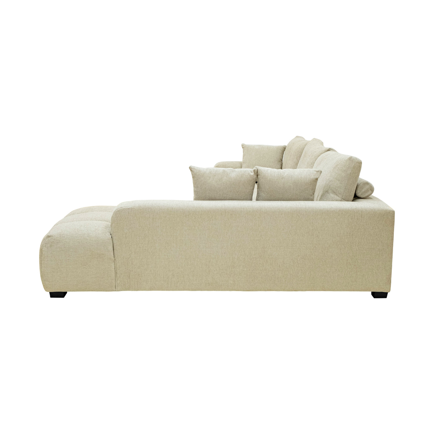 Sofá Modular Croaciaa — SOFÁ CORACIAA BEIGE DER VISTA LATERAL