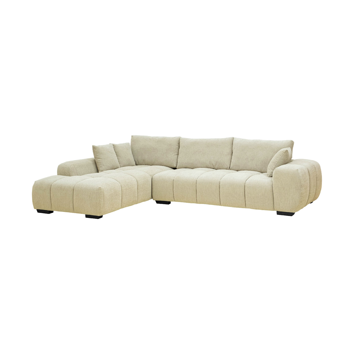 Sofá Modular Croaciaa — SOFÁ CORACIAA BEIGE IZQ VISTA EN PERSPECTIVA