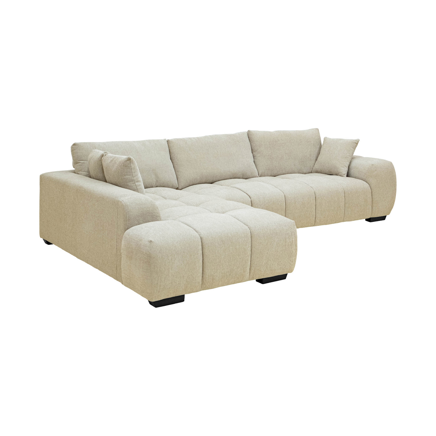 Sofá Modular Croaciaa — SOFÁ CORACIAA BEIGE IZQ VISTA EN PERSPECTIVA PRONUNCIADA