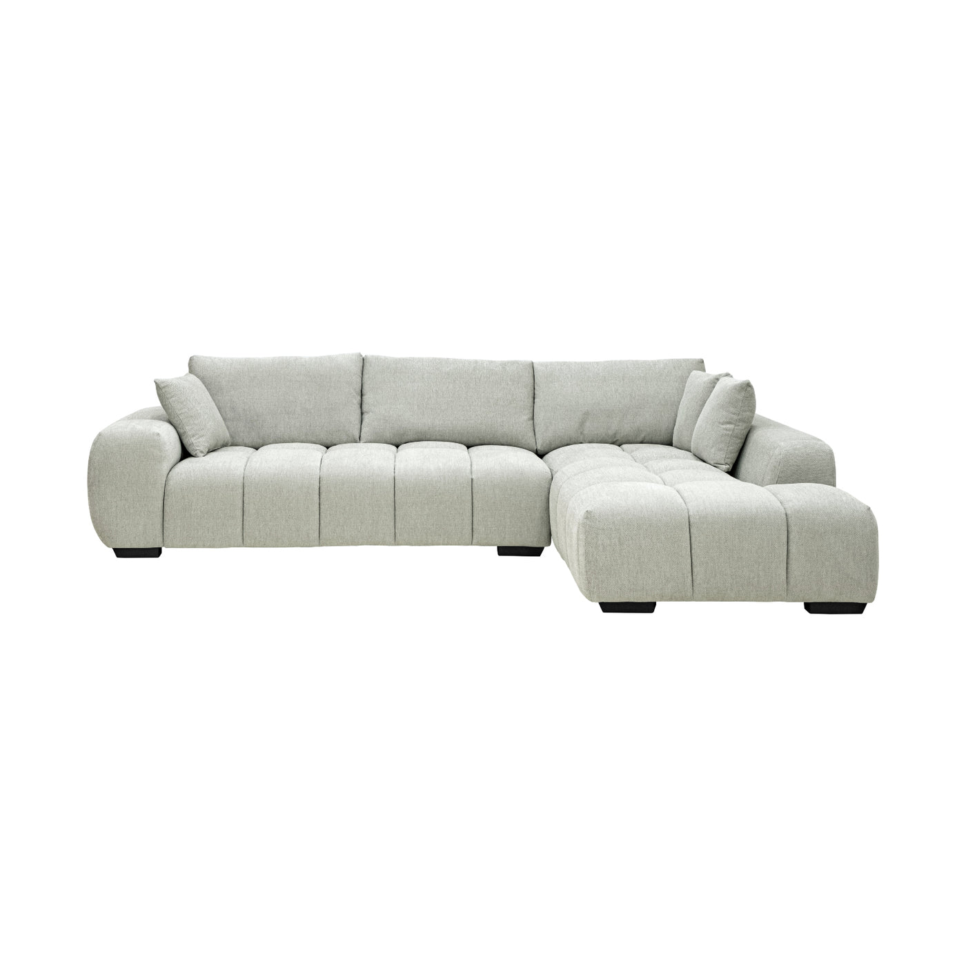 Sofá Modular Croaciaa — SOFÁ CORACIAA GRIS DER VISTA FRONTAL