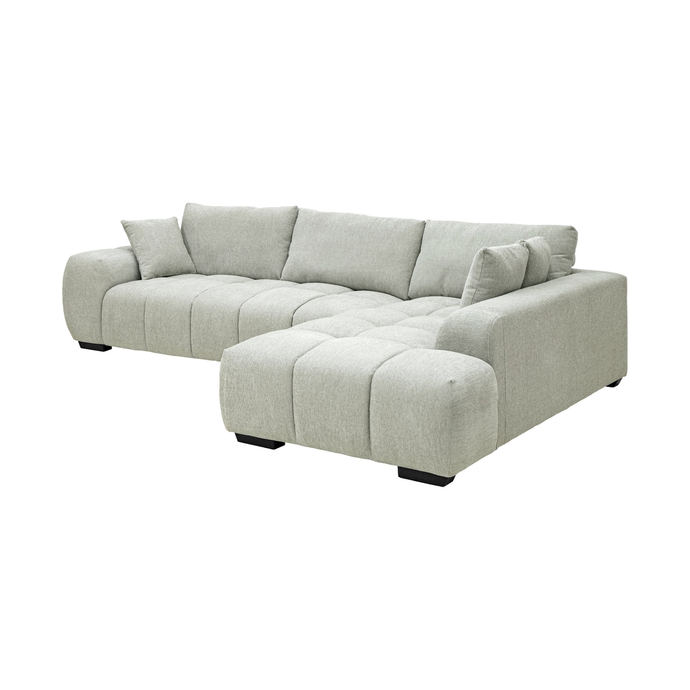Sofá Modular Croaciaa — SOFÁ CORACIAA GRIS DER VISTA EN PERSPECTIVA PRONUNCIADA