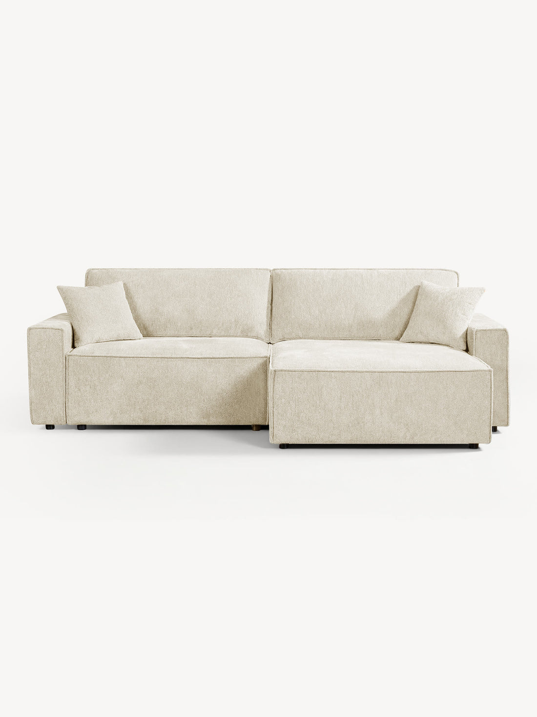 Sofá Cama Córdoba beige lado derecho, vista de frente