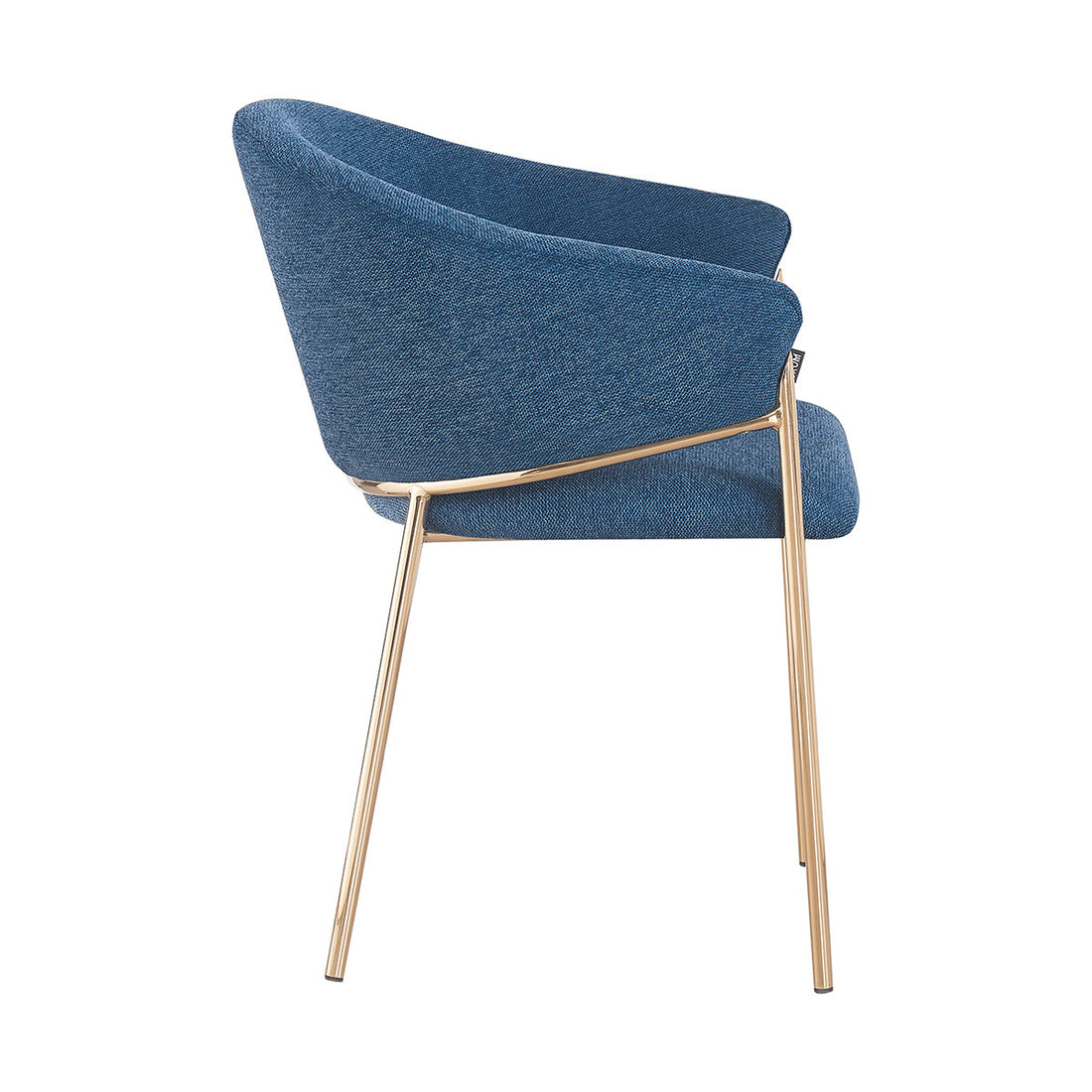 Silla Berlin Azul Fondo Blanco Vista Lateral
