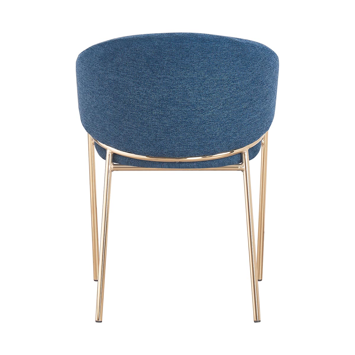 Silla Berlin Azul Fondo Blanco Vista Trasera