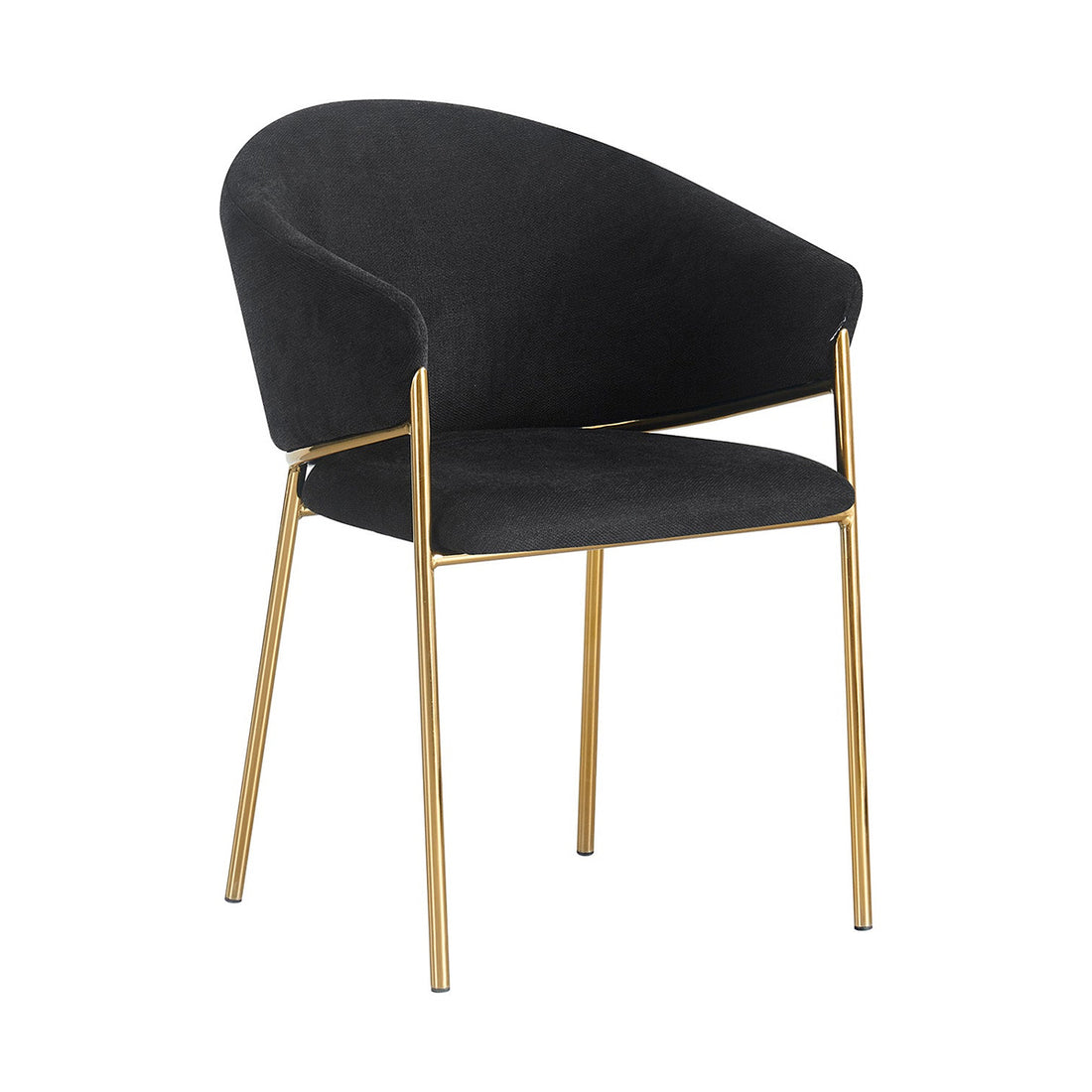 Silla Berlin Negro Fondo Blanco Vista en Perspectiva