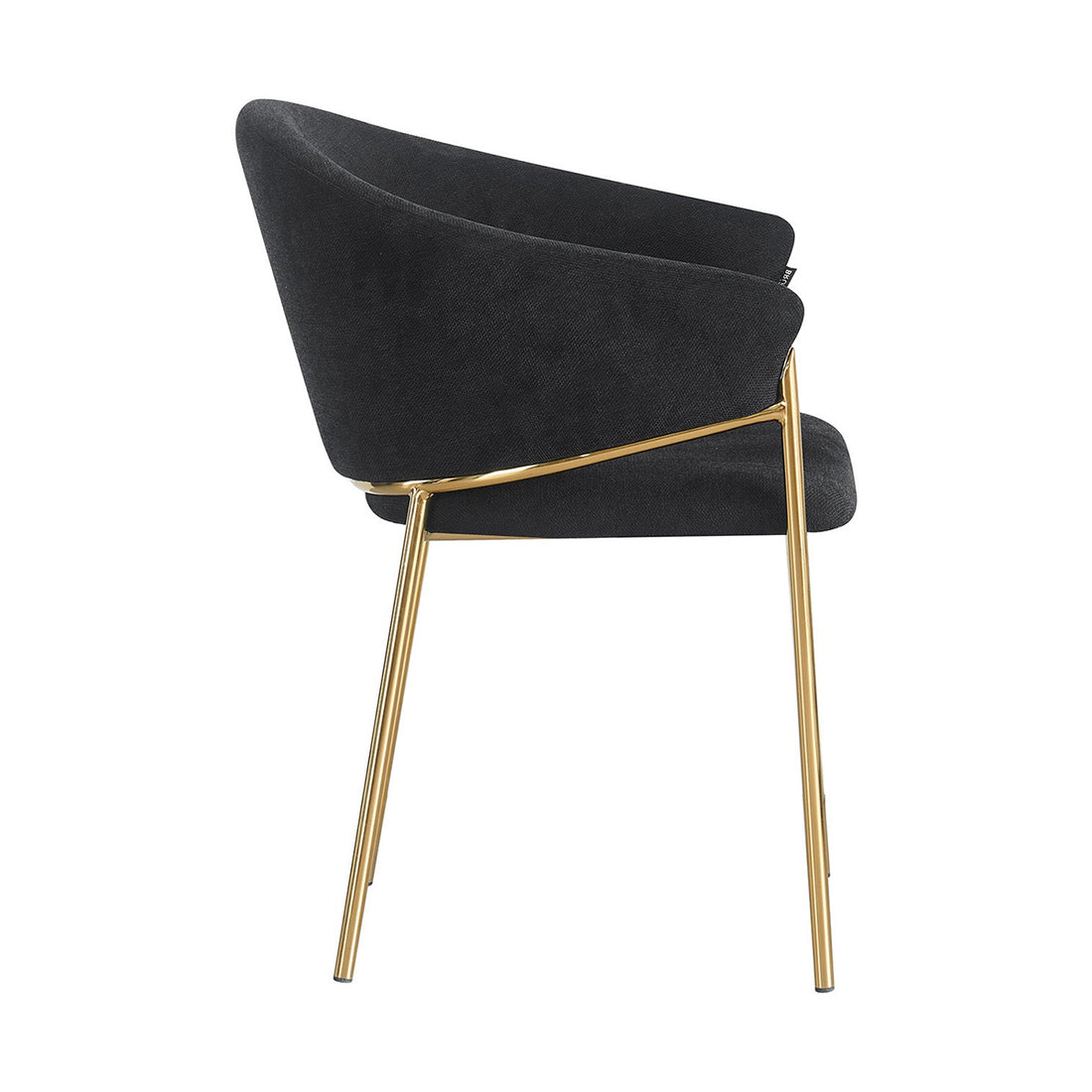 Silla Berlin Negro Fondo Blanco Vista Lateral