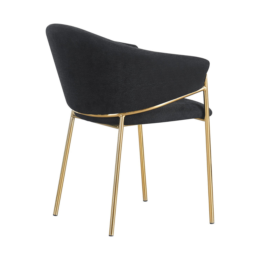 Silla Berlin Negro Fondo Blanco Vista en Perspectiva Trasera
