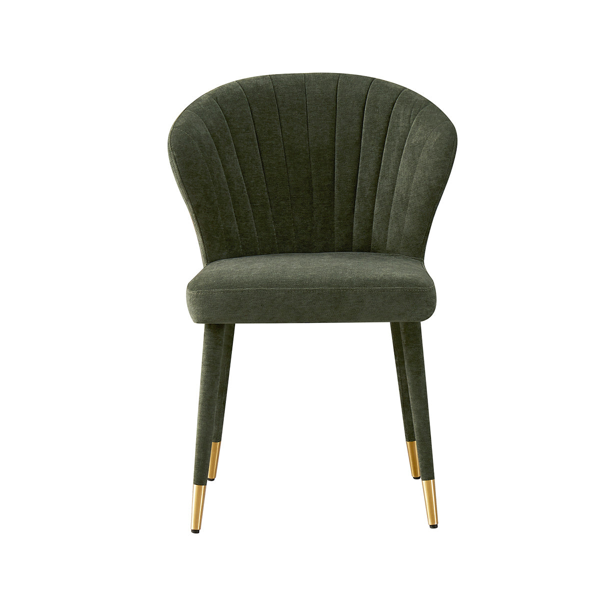 Silla Copenhague Verde Fondo Blanco Vista Frontal