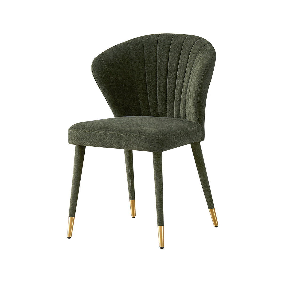 Silla Copenhague Verde Fondo Blanco Vista en Perspectiva