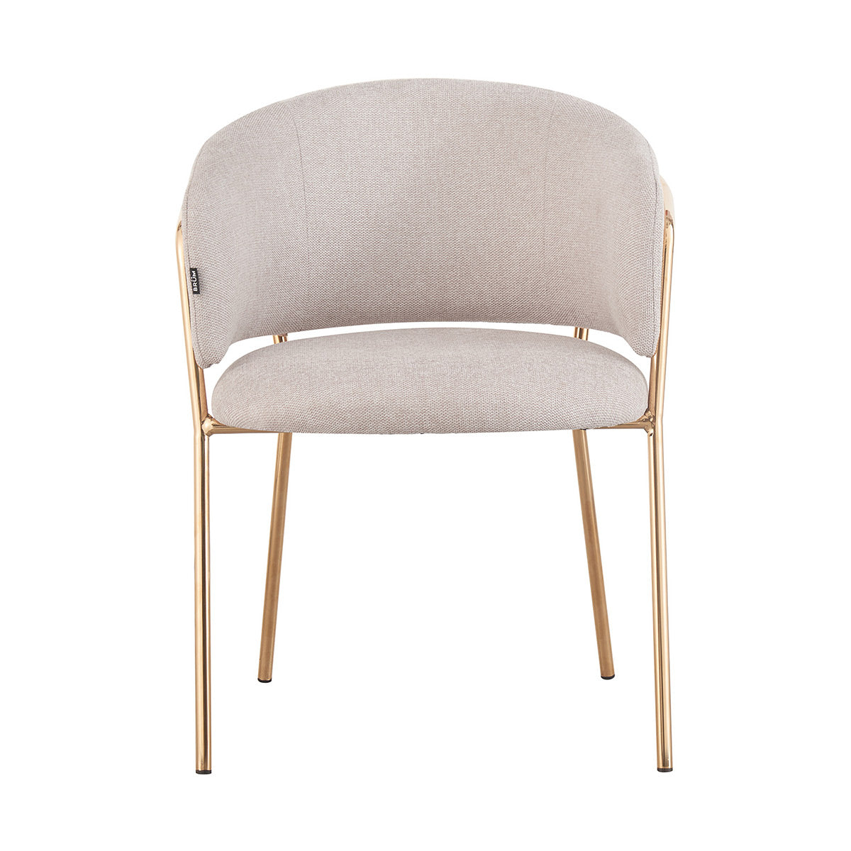 Silla Escocia Beige Fondo Blanco Vista Frontal