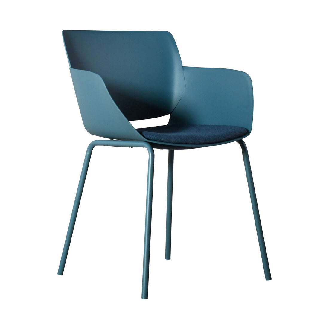 Silla Malta color Azul, vista frontal-lateral