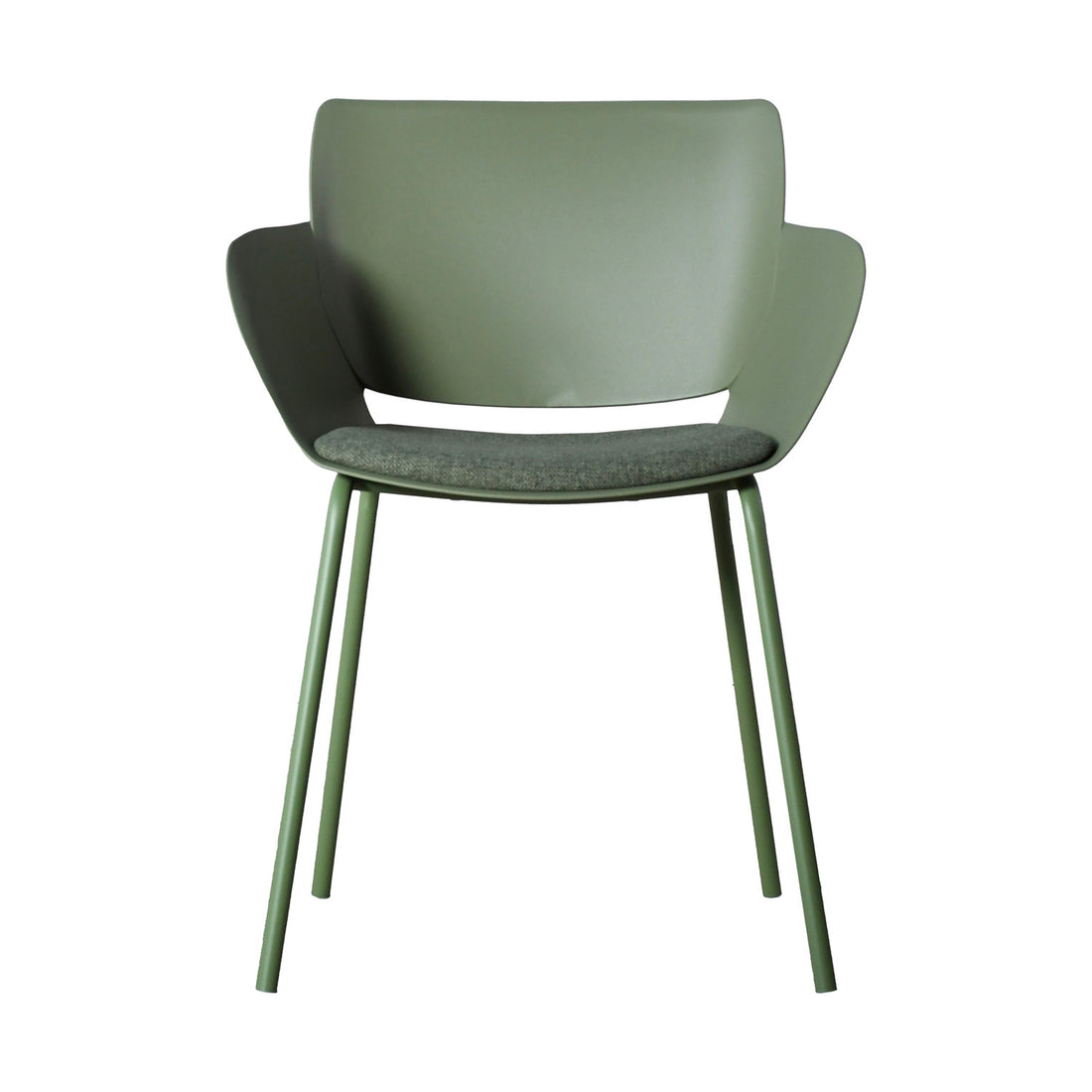 Silla Malta color Verde, vista frontal