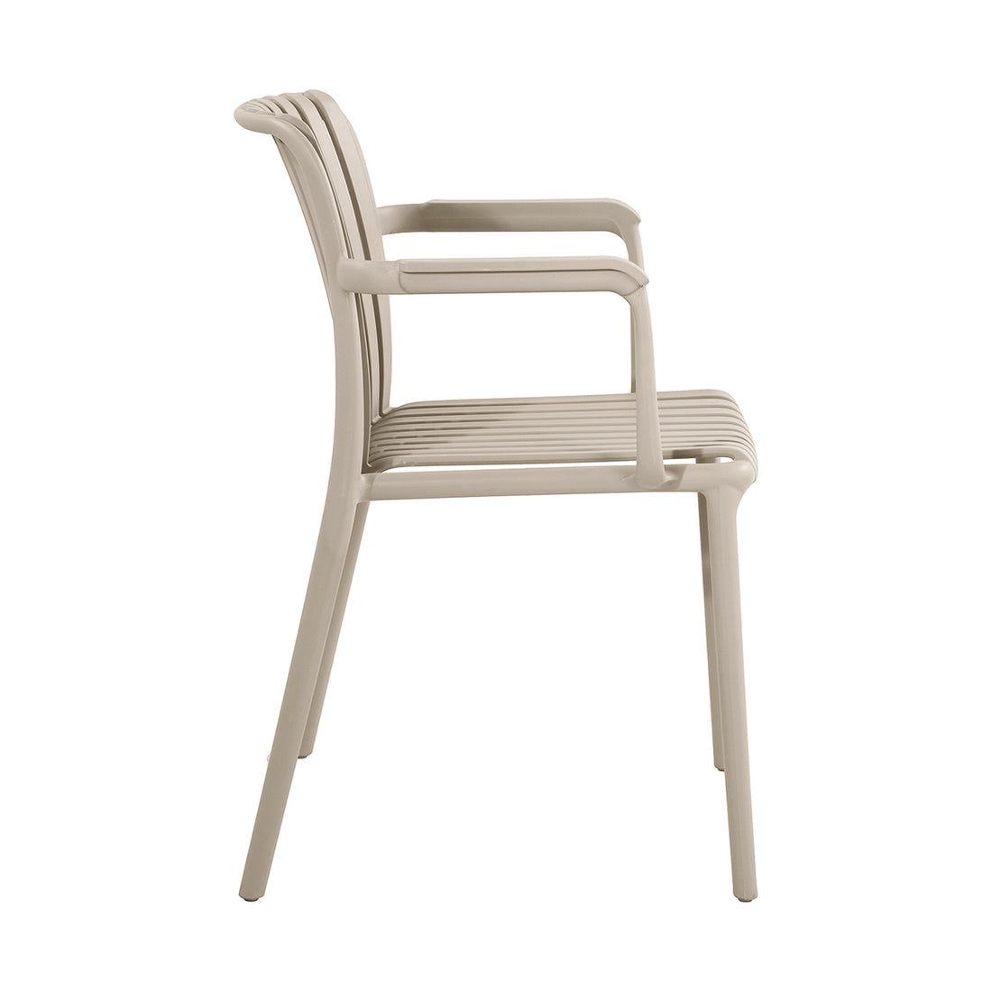 Silla de Exterior Menorca Beige Vista Lateral