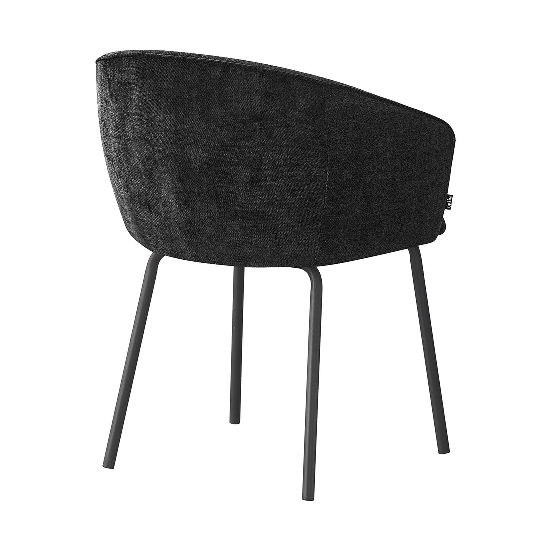 Silla Miami black fondo blanco vista en perspectiva trasera