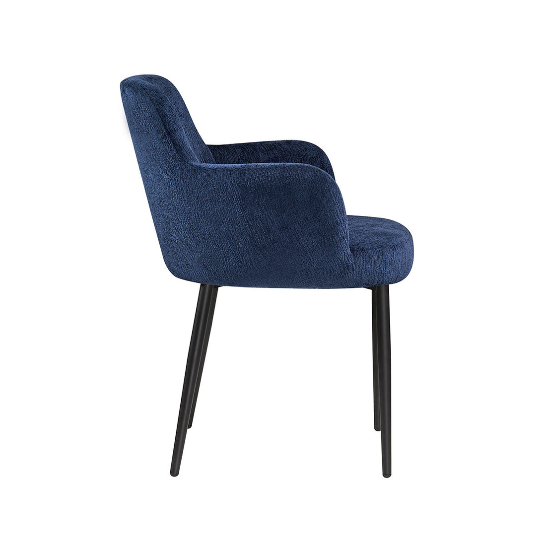 Silla Moscow Azul Fondo Blanco Vista Lateral