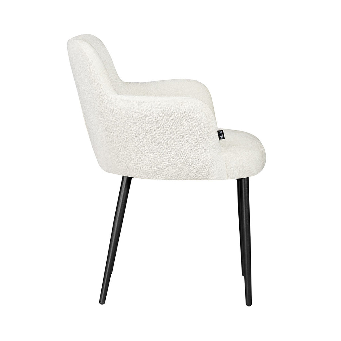 Silla Moscow Beige Fondo Blanco Vista Lateral